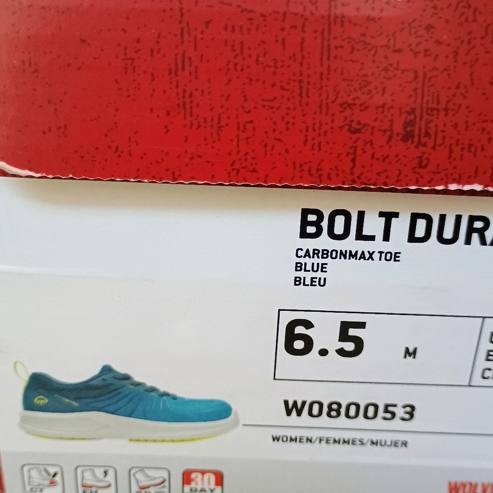 NWT Wolverine Bolt Durashocks Carbonmax Toe Blue Women's Size‎ 6.5 - Picture 15 of 15